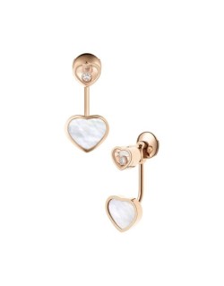 ARETES  18 K OR HAPPY HEARTS MOP